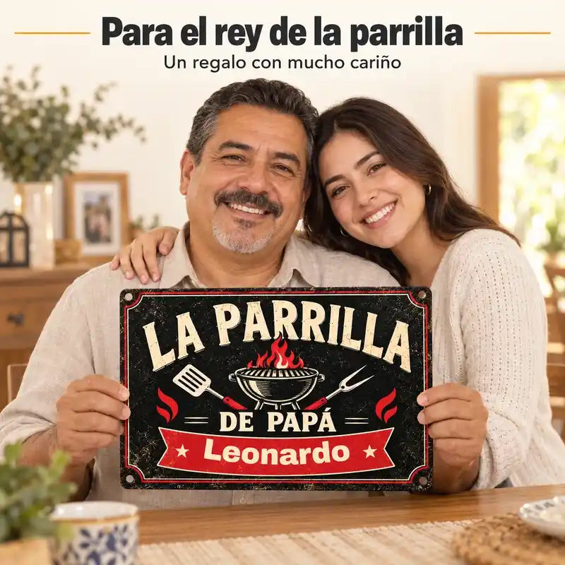 La parrilla de papá – Letrero de metal personalizado