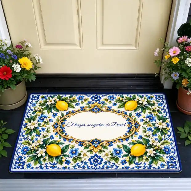 Jardín de Luz, texto personalizado – Alfombra personalizada