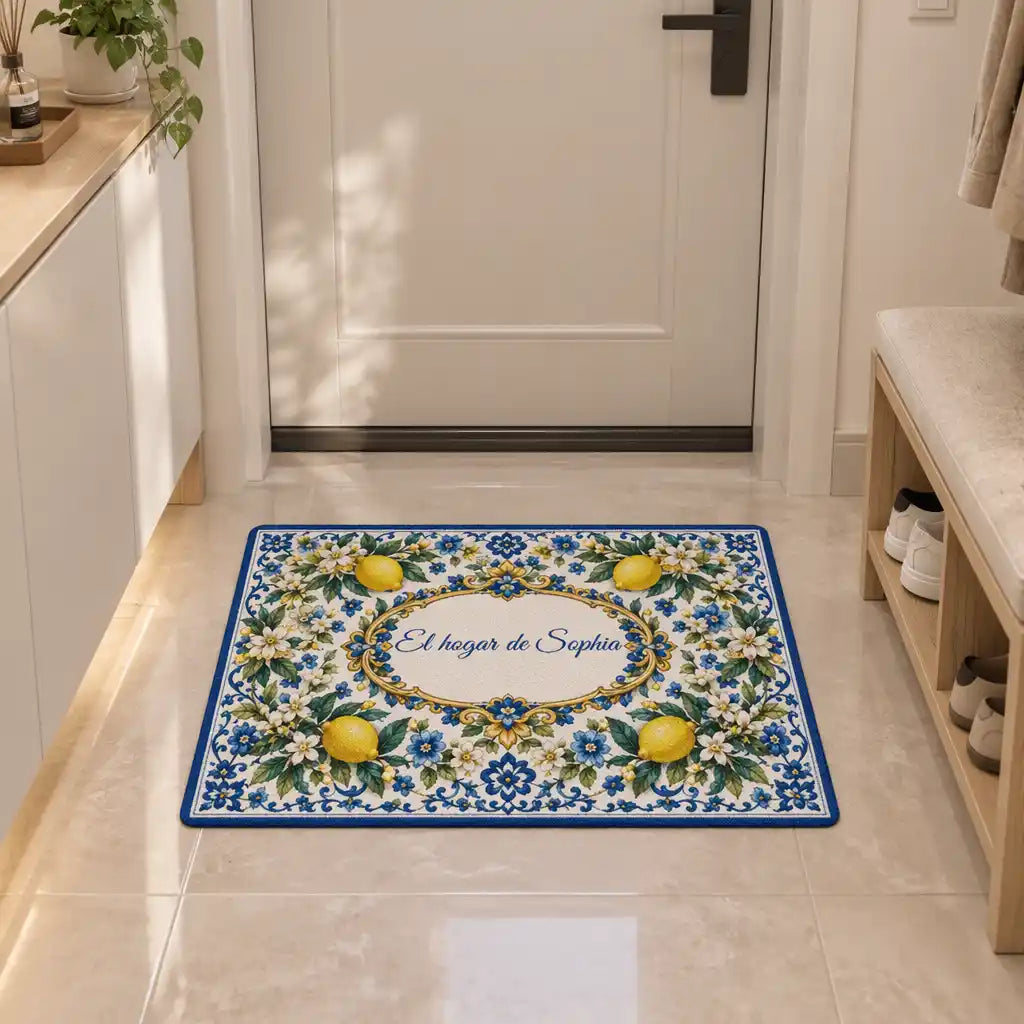 Jardín de Luz, texto personalizado – Alfombra personalizada