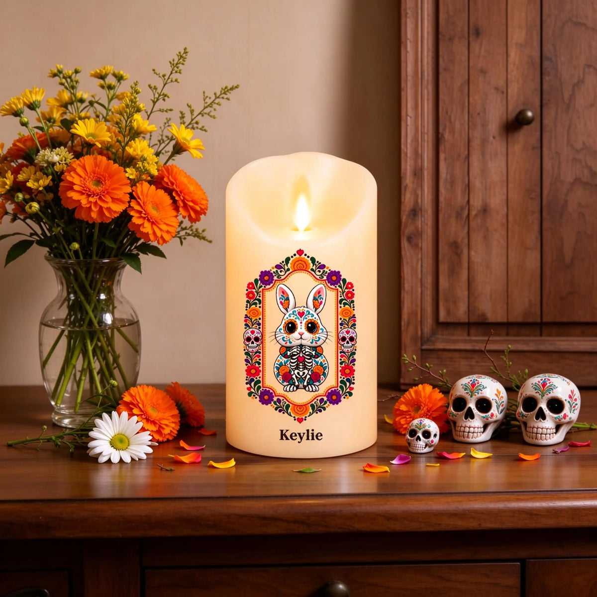 Mi amor siempre está cerca, foto y nombre de mascota personalizados – Vela LED personalizada