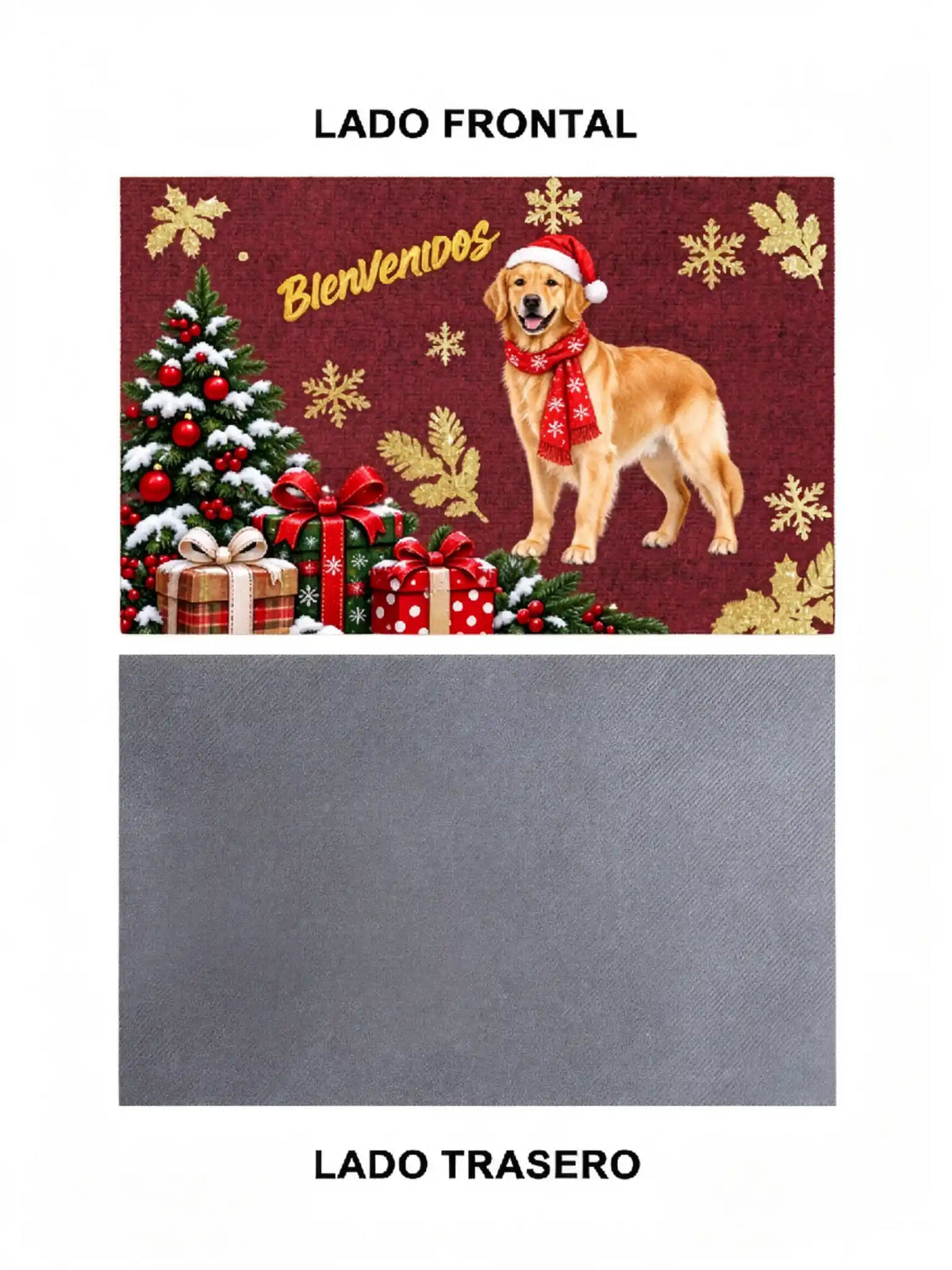 Retrato personalizado de mascota estilo acuarela navideña, decoración para la entrada del hogar – Alfombra personalizada