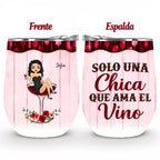 Entre risas y vino, con tu nombre y personaje – Regalo para amantes del vino – Vaso térmico personalizado