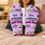 Afirmaciones de una cabrona chingona con tu nombre — Calcetines personalizados para ella
